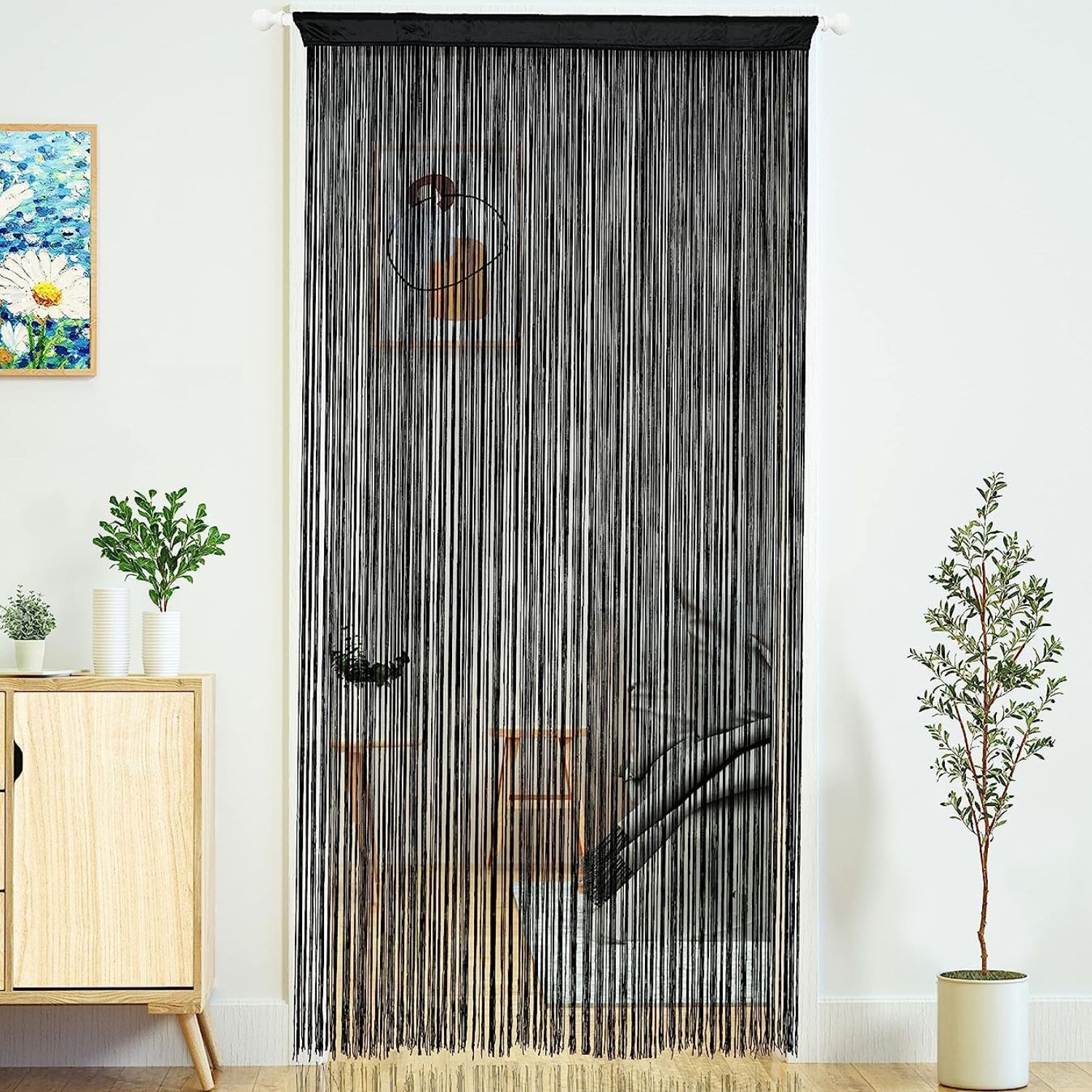 String Door Curtain - Black: image 2