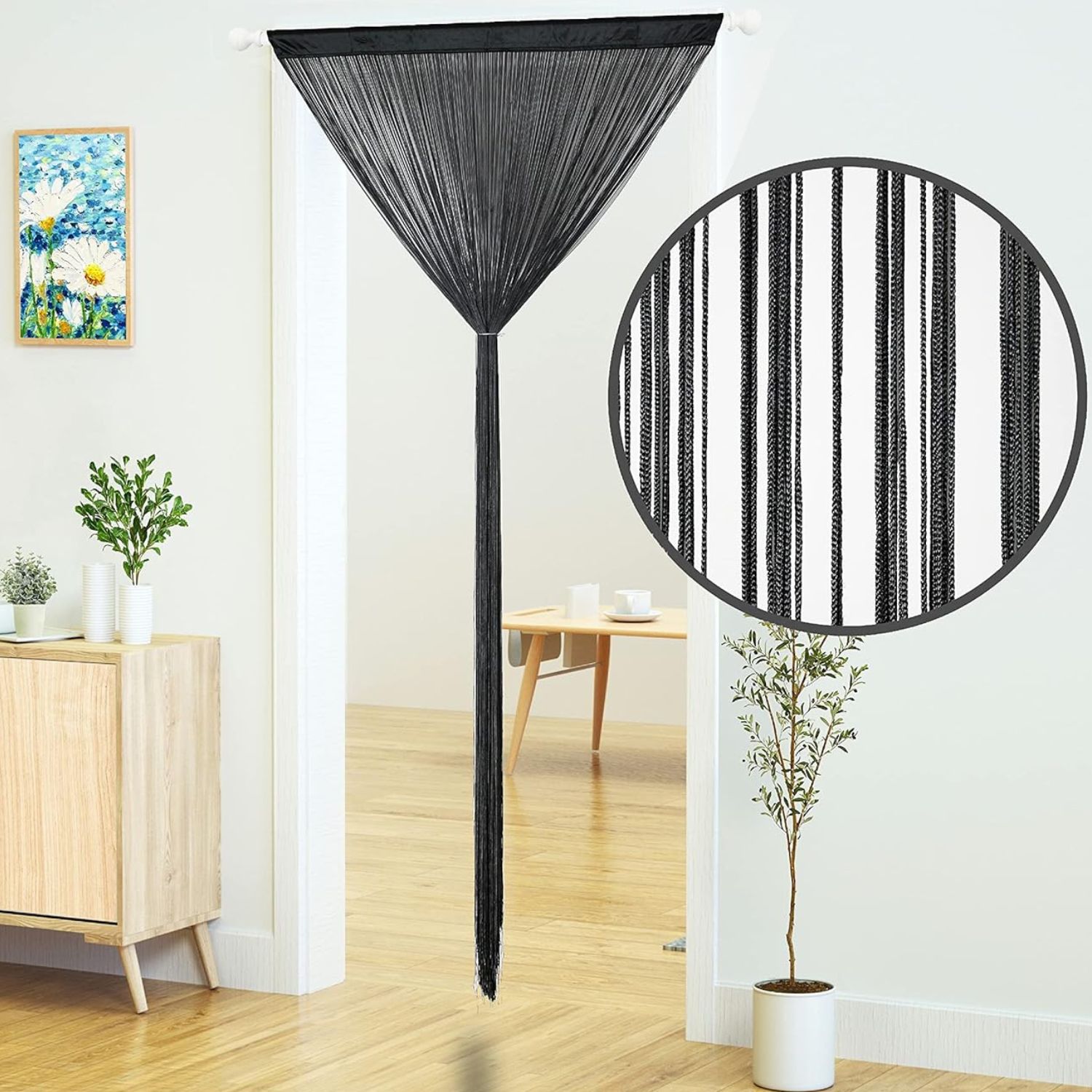 String Door Curtain - Black: image 3