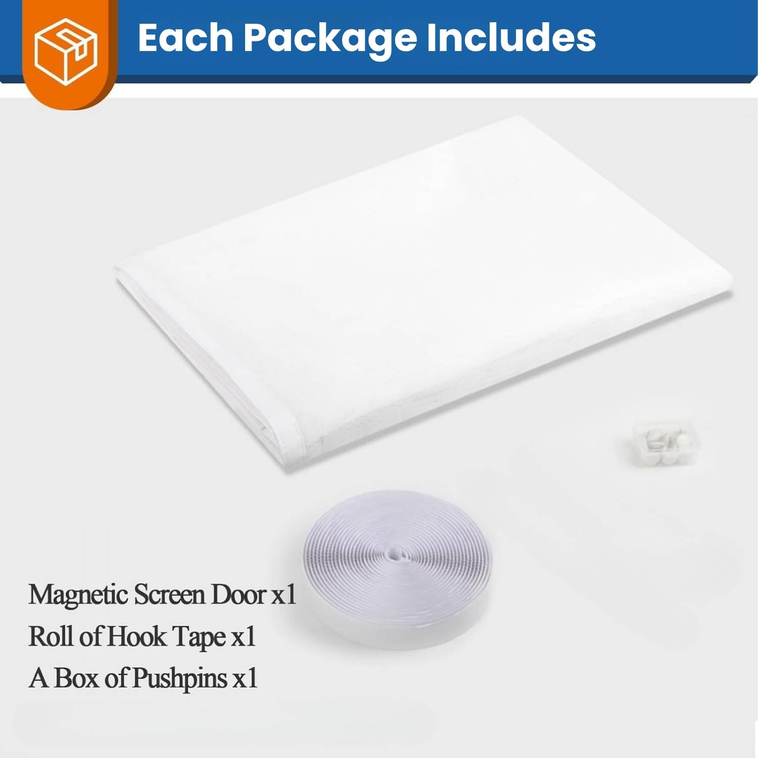 White Magnetic Screen Door - White, 19.6" (W) x 82.6"(H): image 4