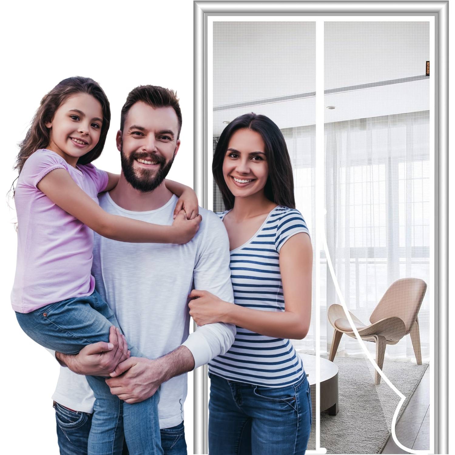 White Magnetic Screen Door